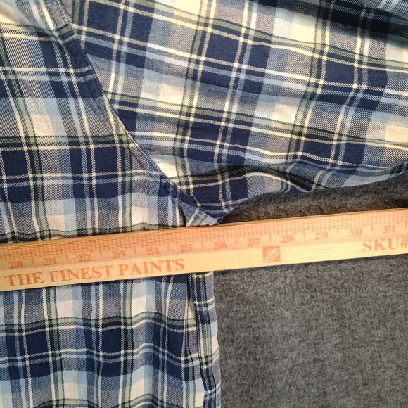 Patagonia Long Sleeved Fjord Flannel Shirt Men XXL Virtually Blue Missing Button - Picture 11 of 12